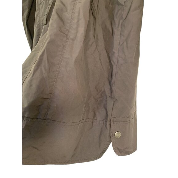 Cole Haan Womens XL Black Trench Rain Wind Coat Tuck Away Hood RJ10620 - Picture 7 of 12